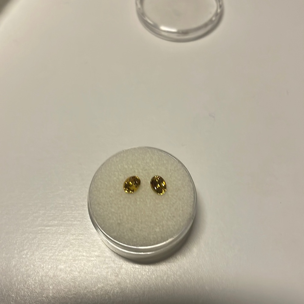 Andradite Garnet pair of ovals.  Measuring 5x4mm. 1.06ctw